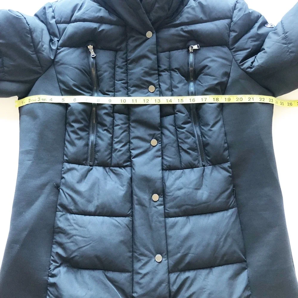 Michael Kors Coat Womens 1X Black Quilted Puffer Hooded Plus Size Winter Jacket